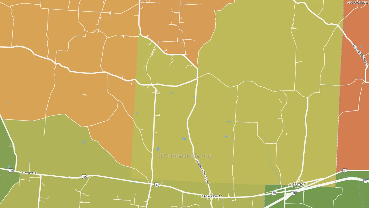Brownsville, OH Map of Arson Rates