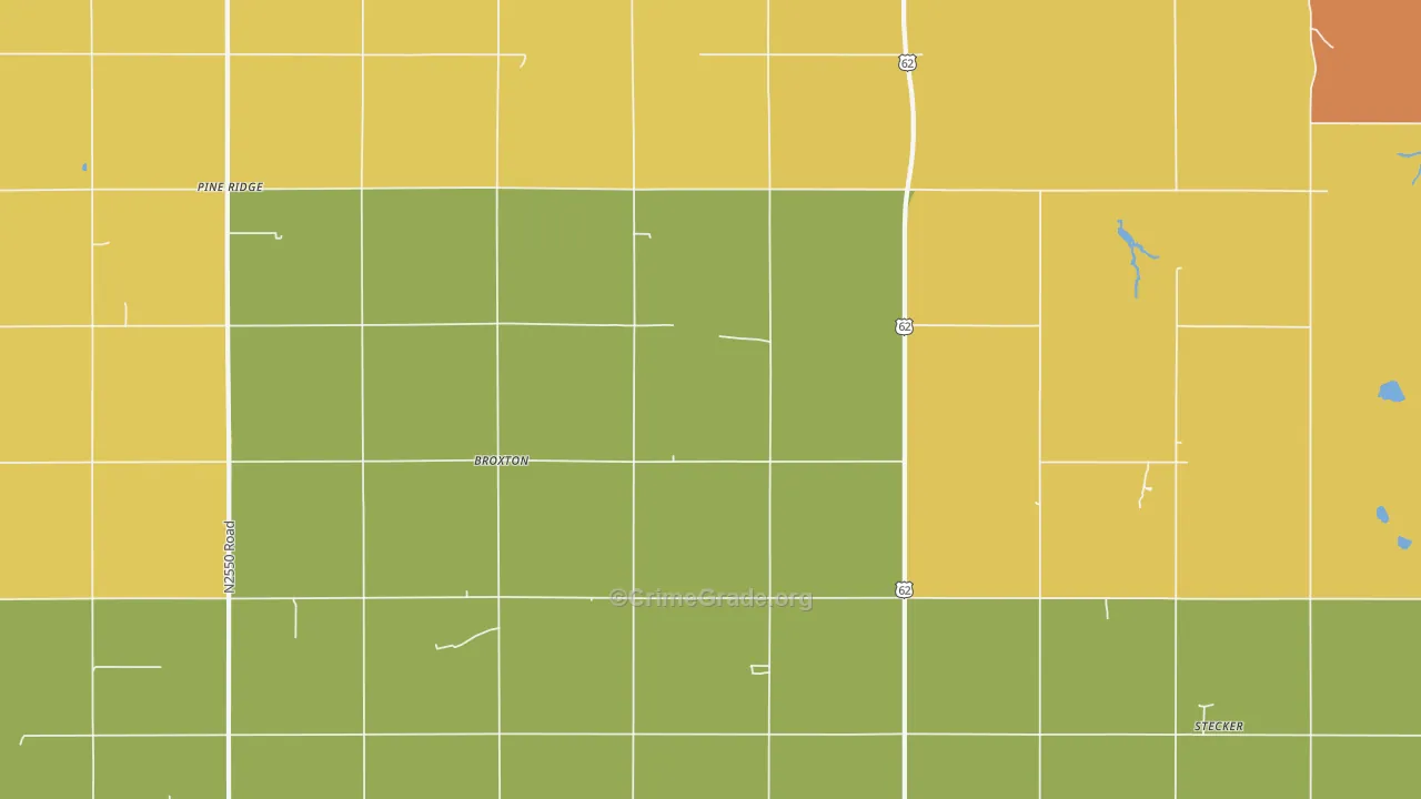 Broxton, OK Map of Arson Rates