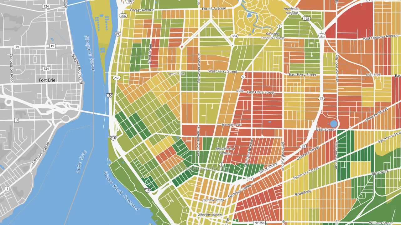 Bryant, Buffalo, NY Map of Arson Rates