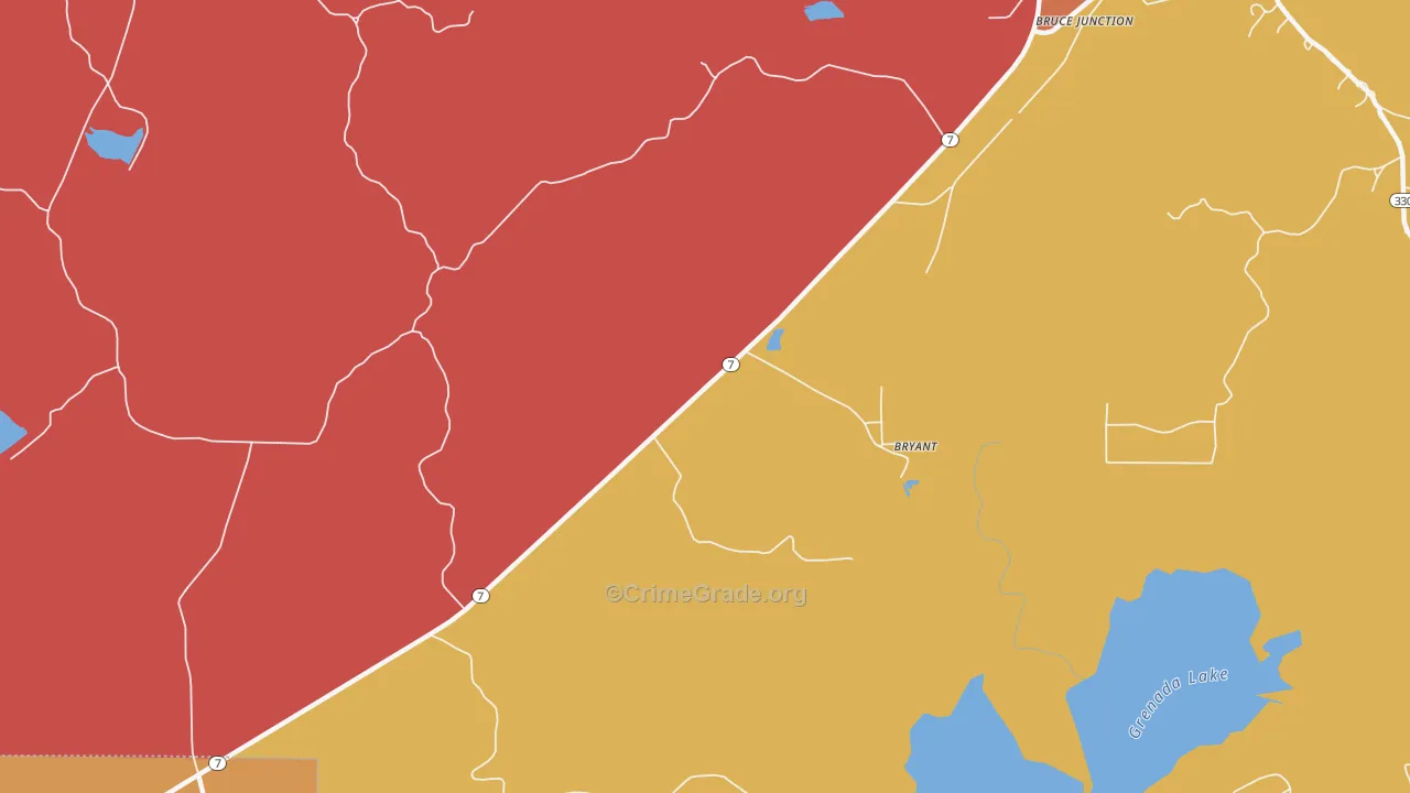 Bryant, MS Map of Arson Rates
