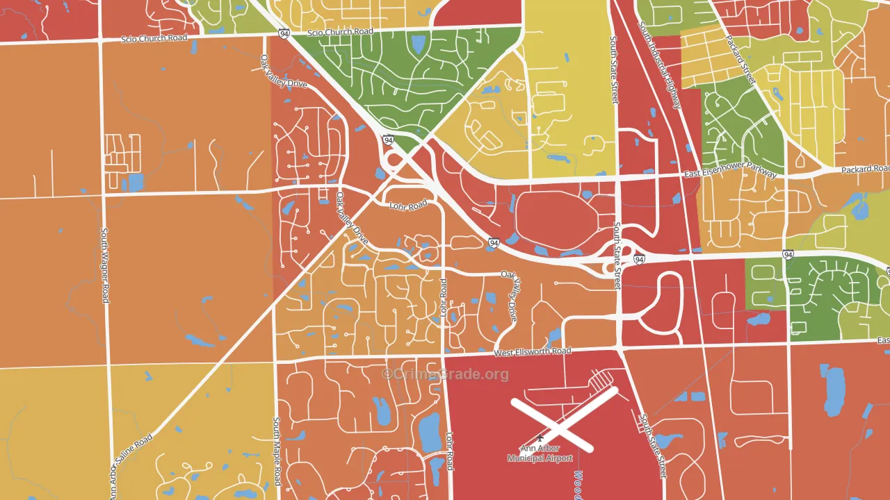 Bryant Pattengill West, Ann Arbor, MI Map of Arson Rates