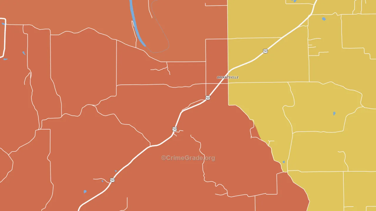 Bryantsville, IN Map of Arson Rates