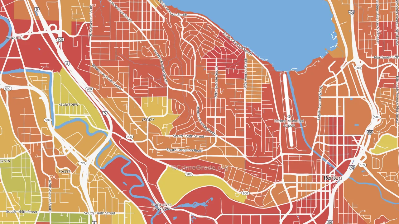 Bryn Mawr-Skyway, WA Map of Arson Rates