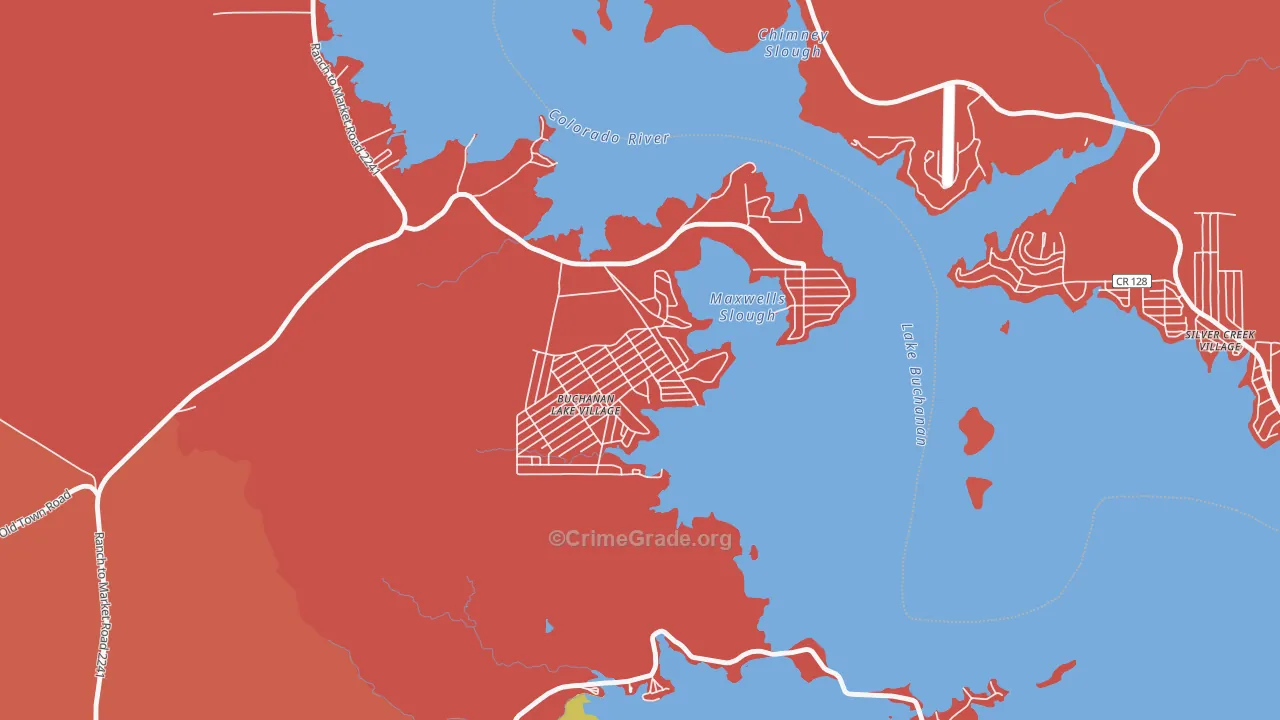 Buchanan Lake Village, TX Map of Arson Rates
