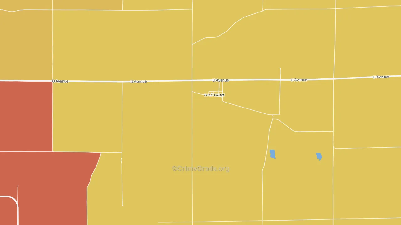 Buck Grove, IA Map of Arson Rates
