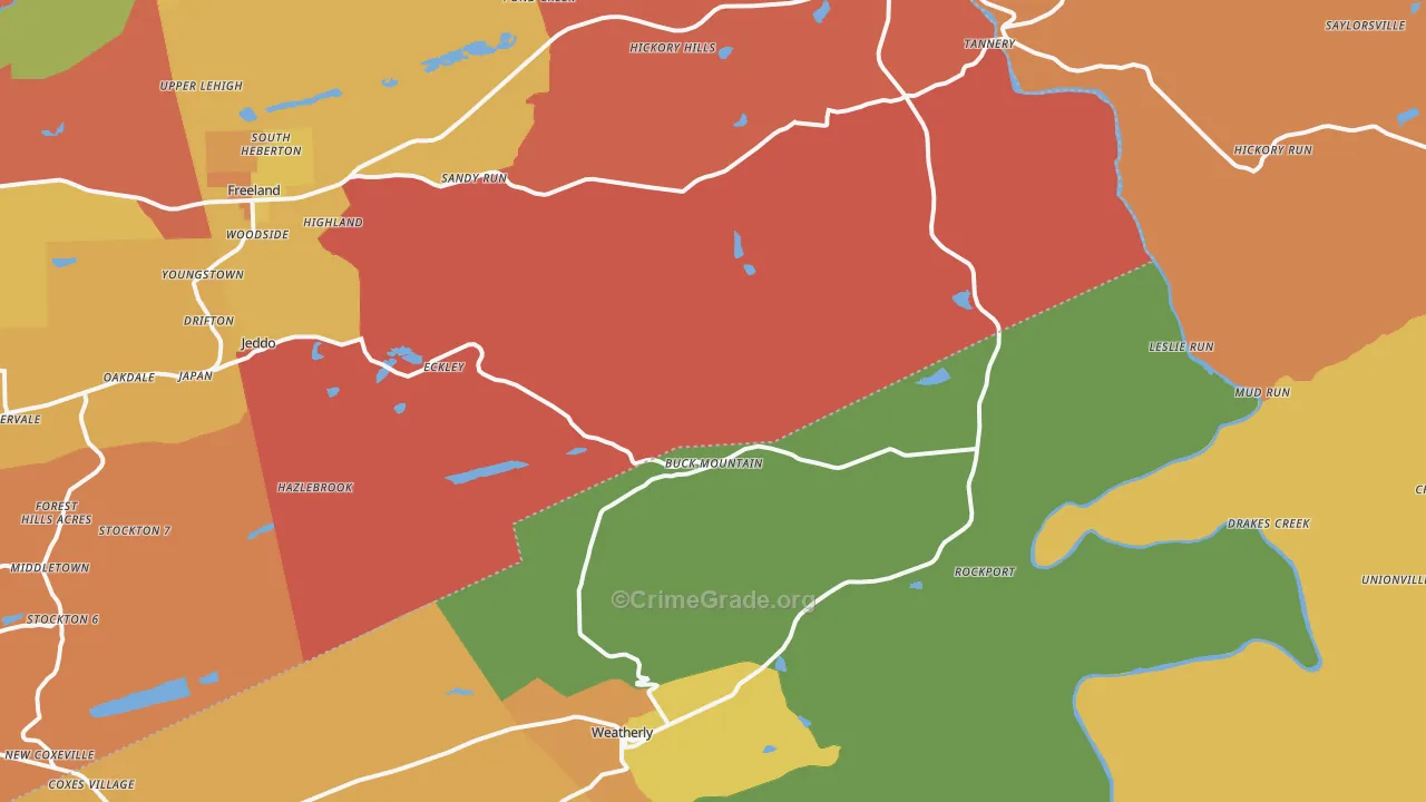 Buck Mountain, PA Map of Arson Rates