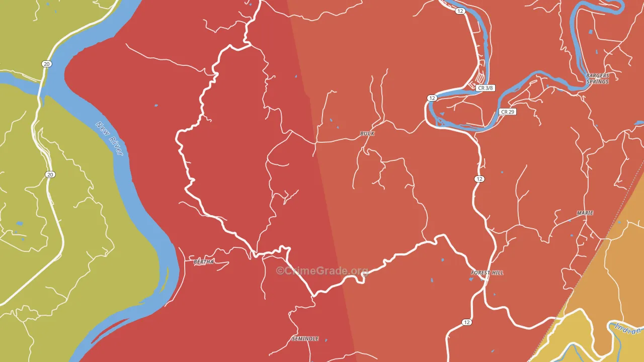 Buck, WV Map of Arson Rates