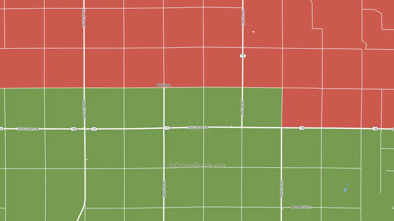 Buckeye, KS Map of Arson Rates