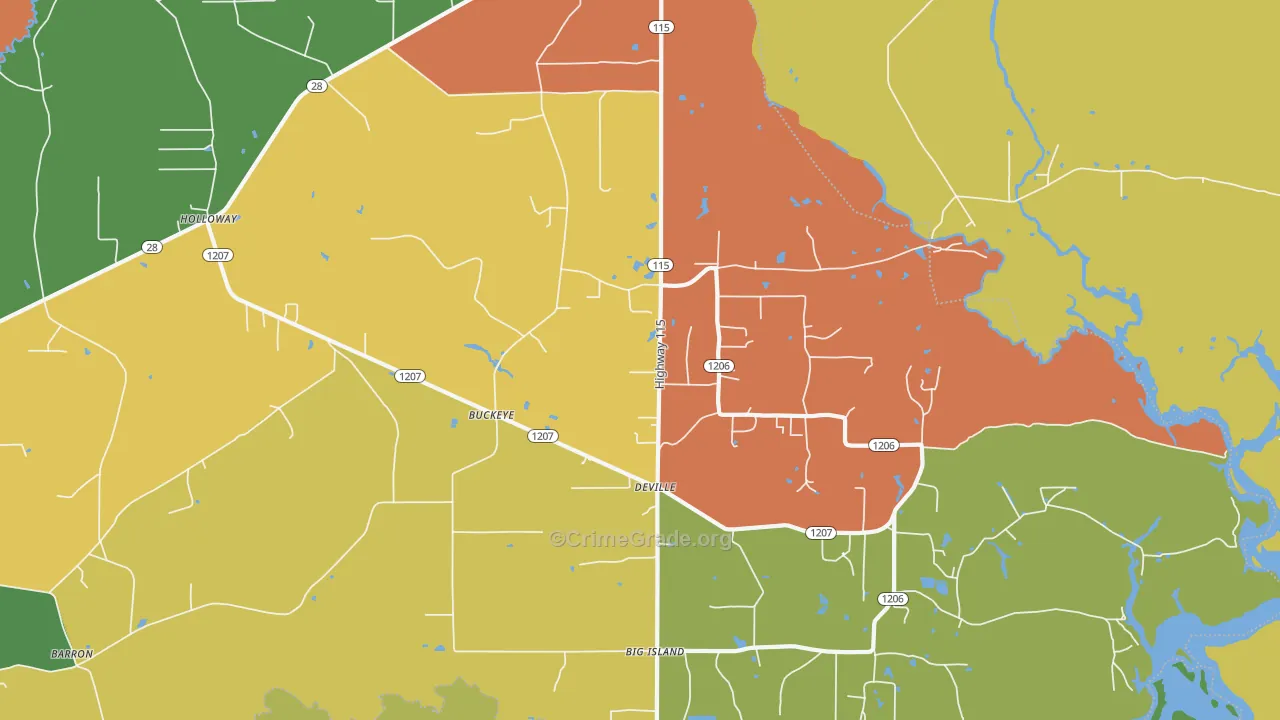 Buckeye, LA Map of Arson Rates