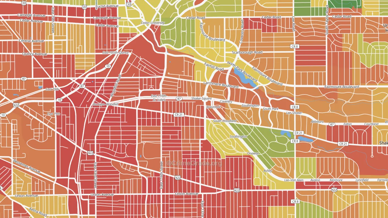 Buckeye-Shaker, Cleveland, OH Map of Arson Rates