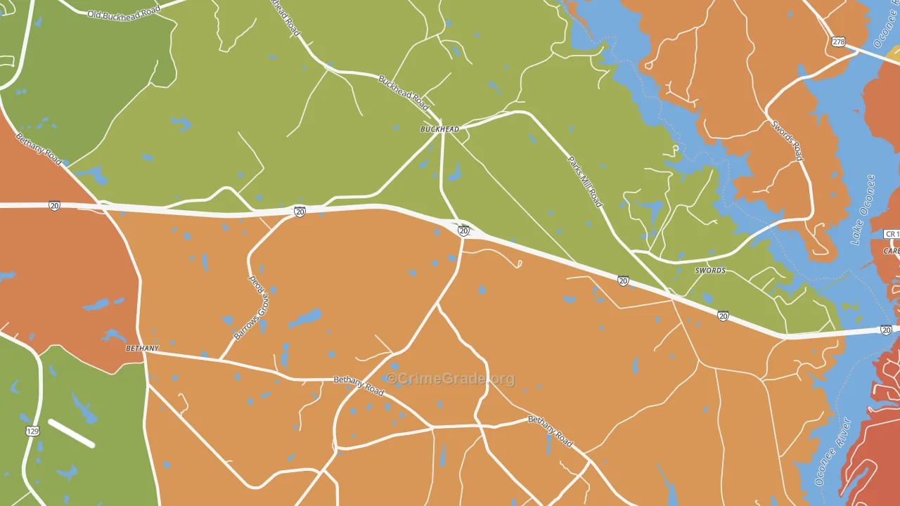 Buckhead, GA Map of Arson Rates