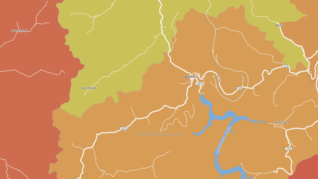 Buckhorn, KY Map of Arson Rates