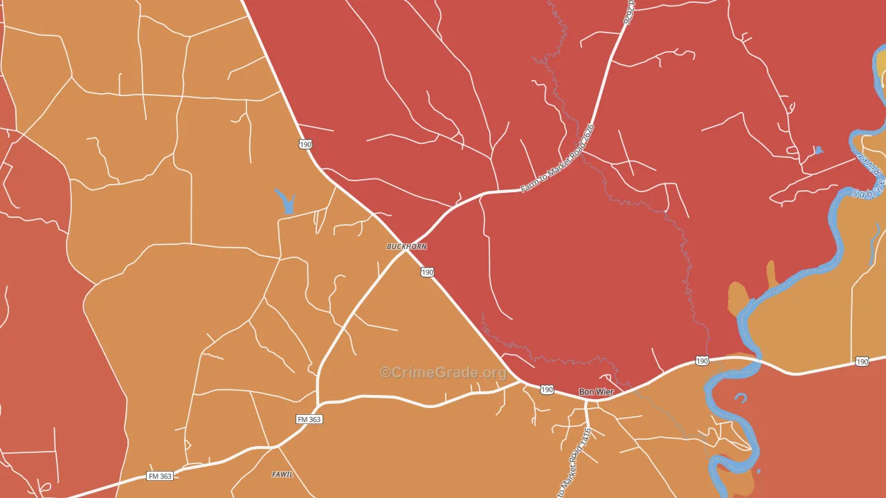Buckhorn, TX Map of Arson Rates