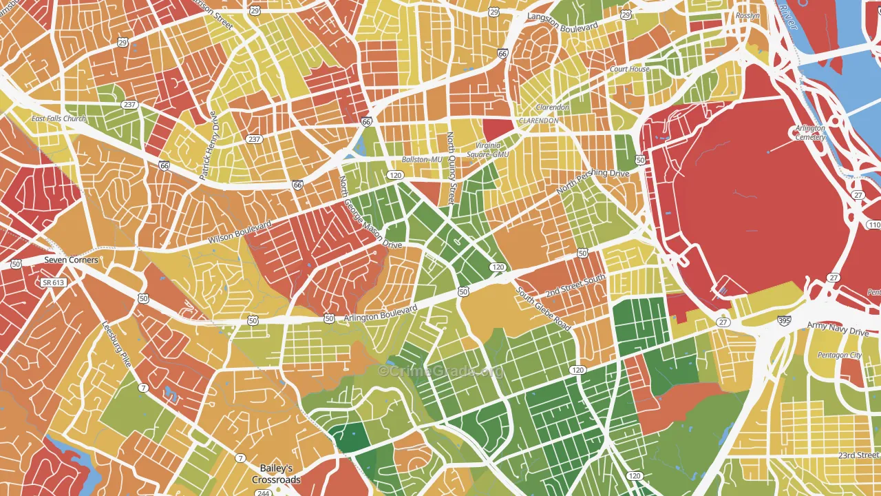 Buckingham, Arlington, VA Map of Arson Rates