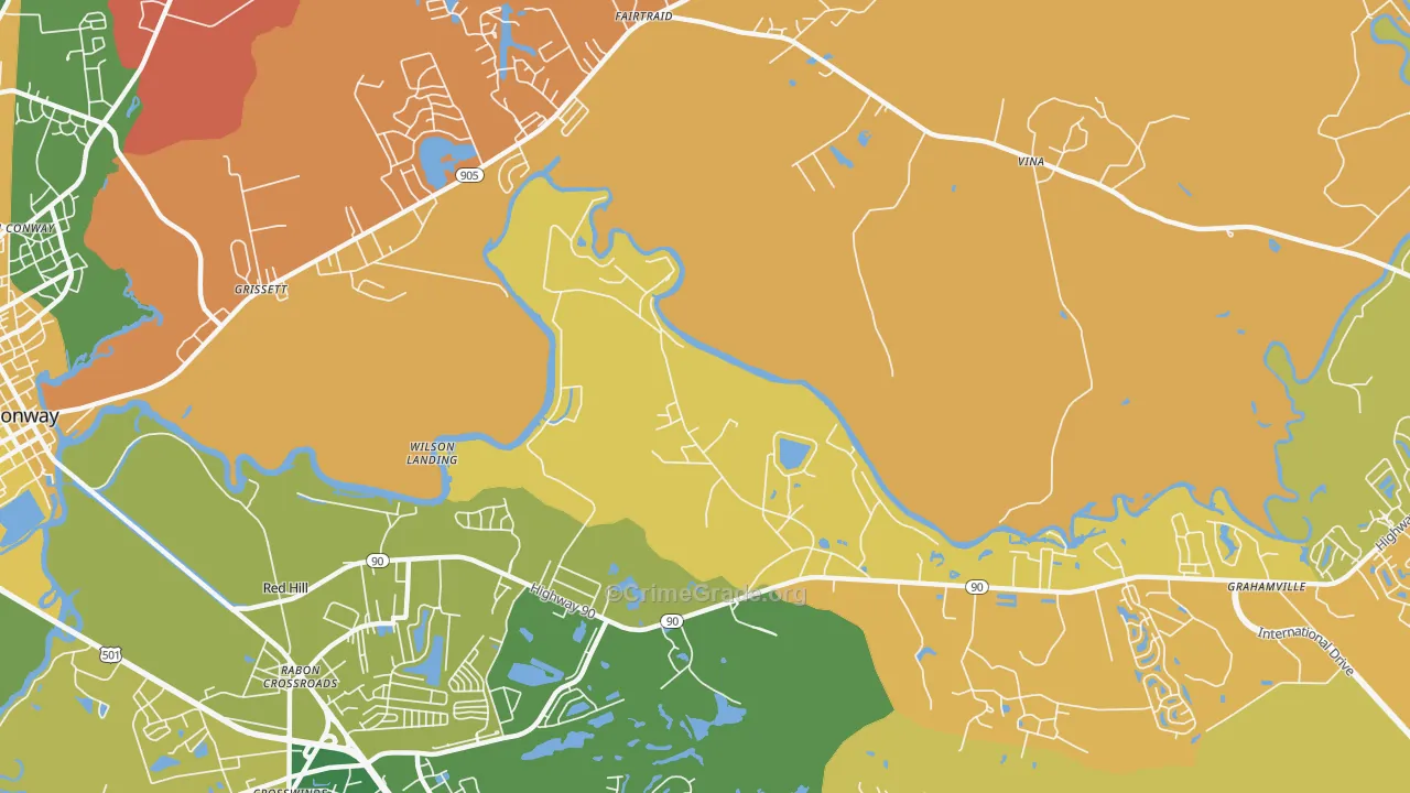 Bucksville, SC Map of Arson Rates