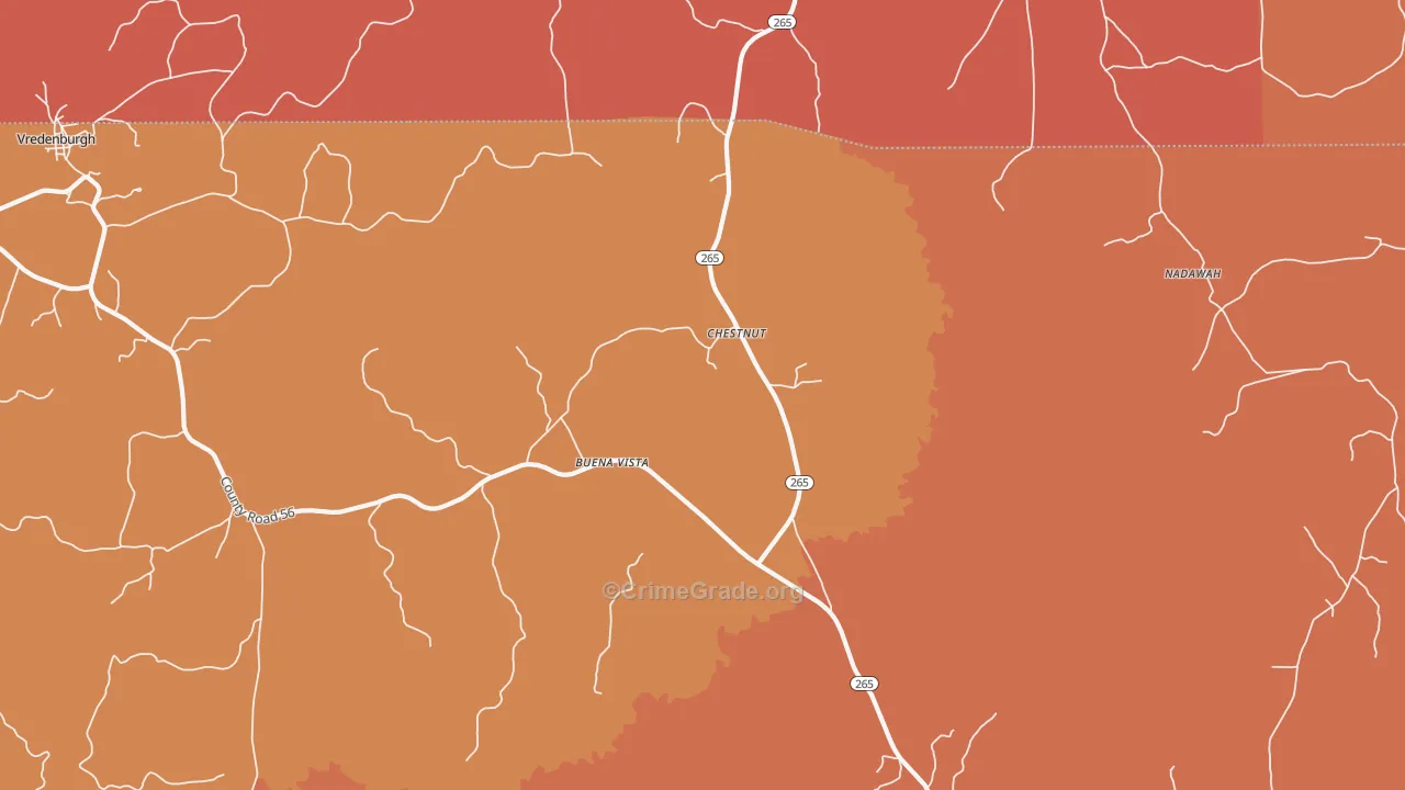 Buena Vista, AL Map of Arson Rates