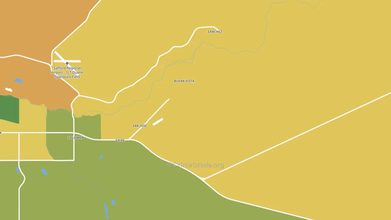Buena Vista, AZ Map of Arson Rates