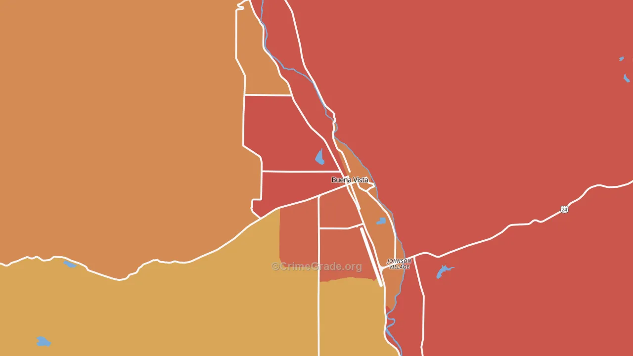 Buena Vista, CO Map of Arson Rates