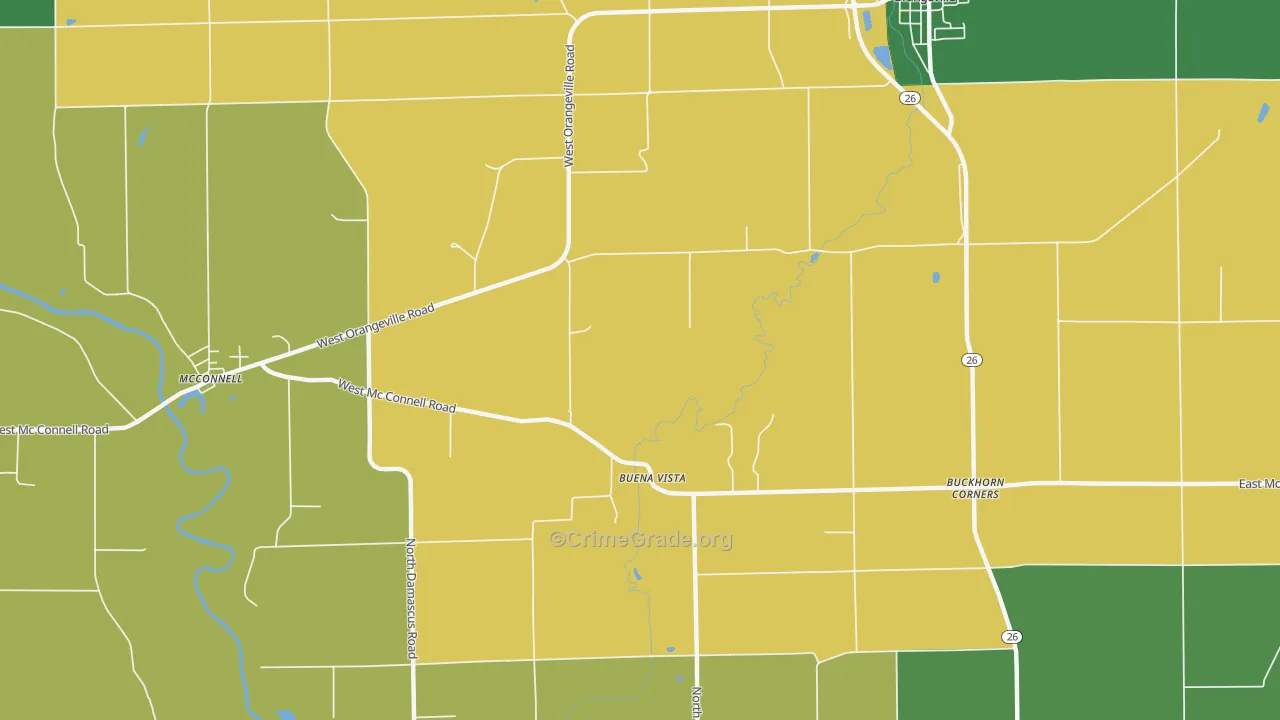 Buena Vista, IL Map of Arson Rates