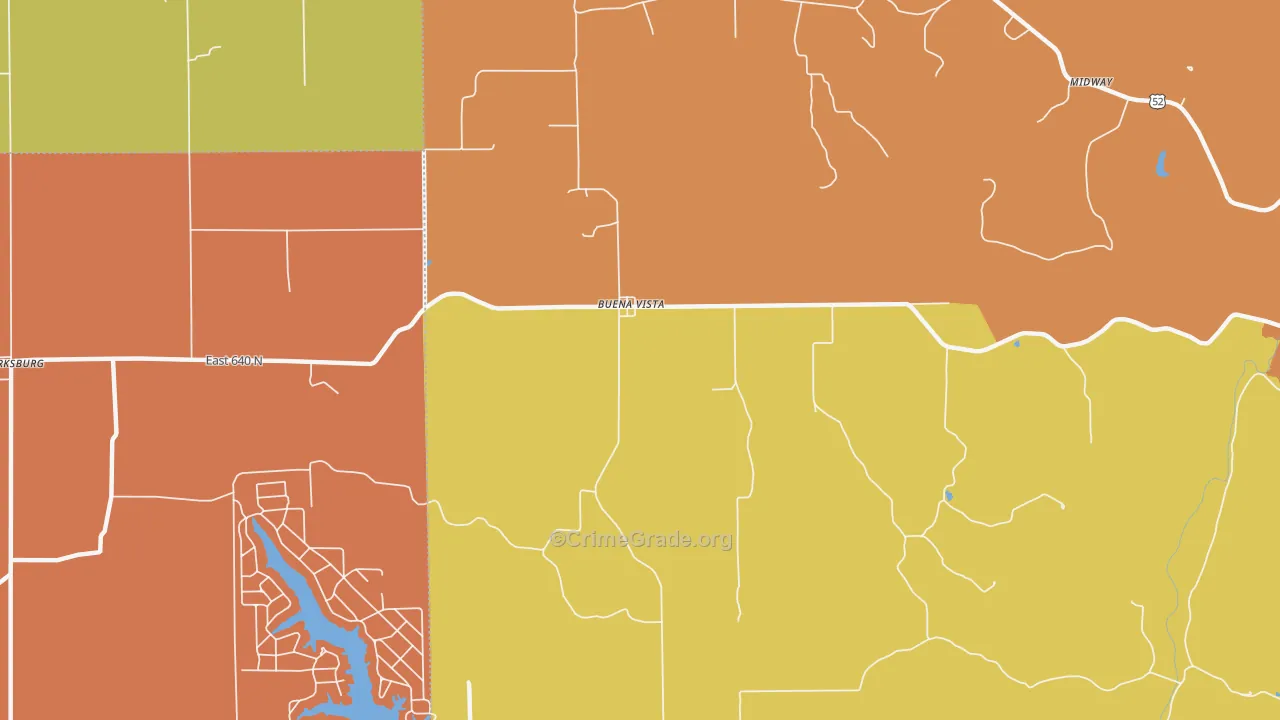 Buena Vista, IN Map of Arson Rates