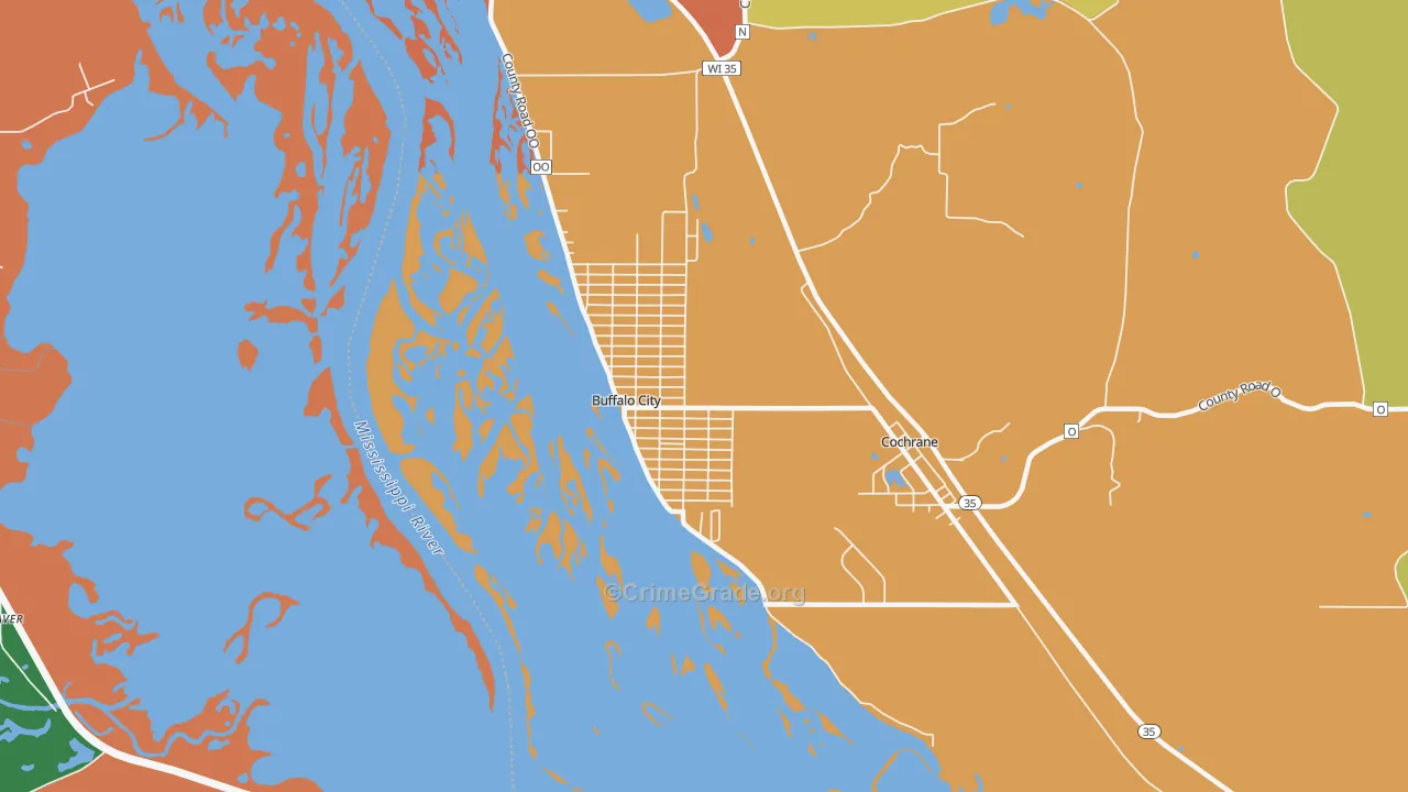 Buffalo City, WI Map of Arson Rates