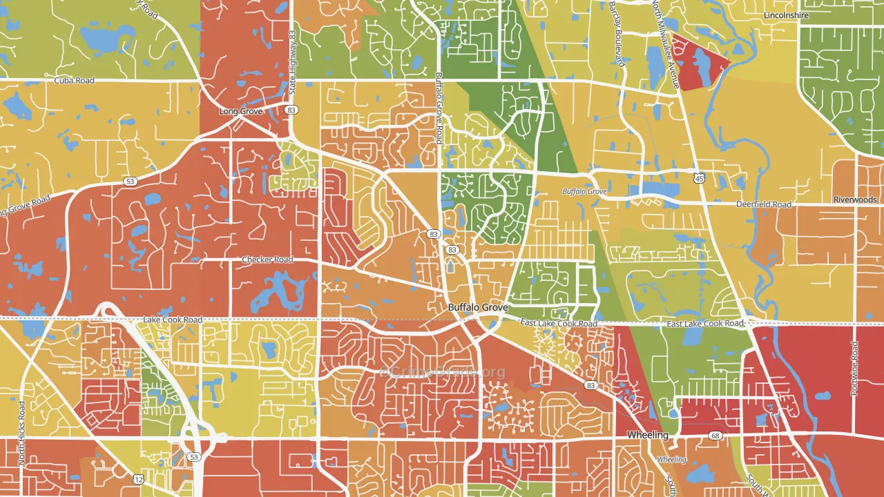 Buffalo Grove, IL Map of Arson Rates