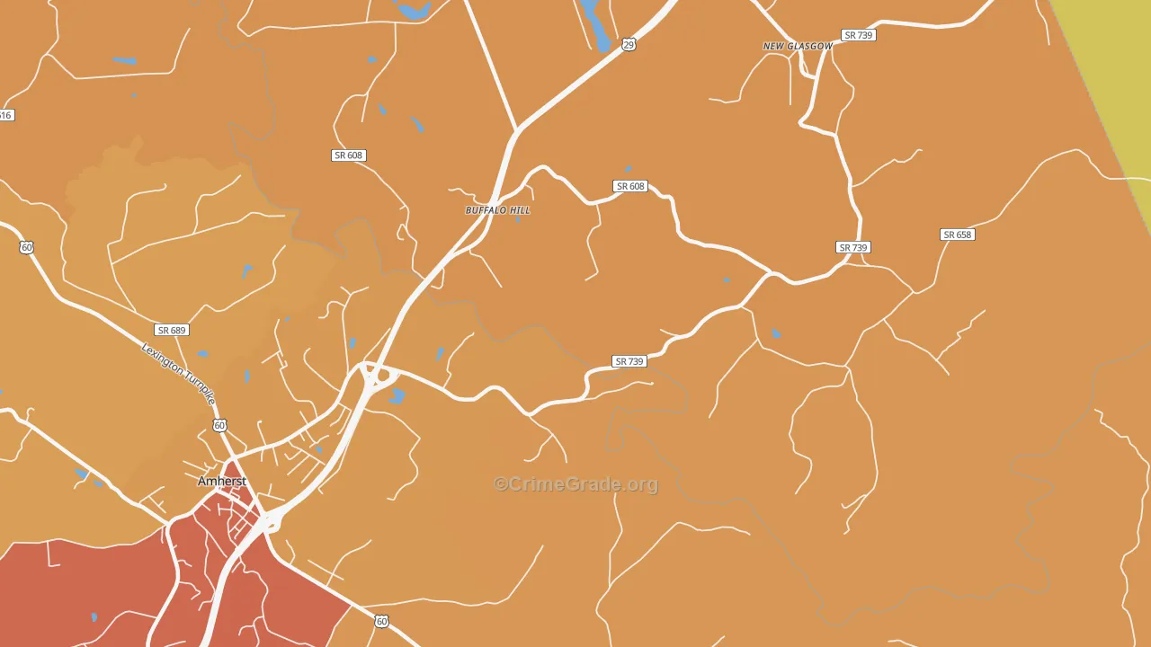 Buffalo Hill, VA Map of Arson Rates