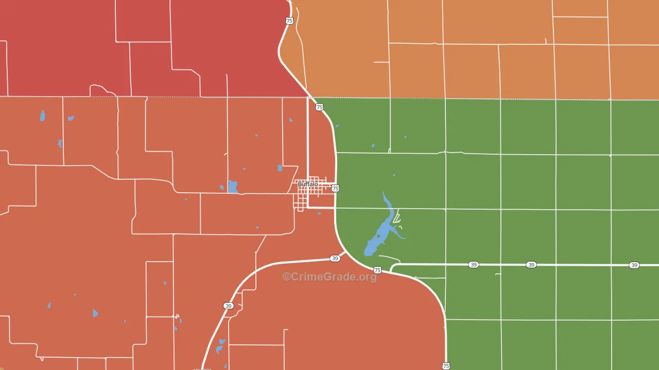 Buffalo, KS Map of Arson Rates
