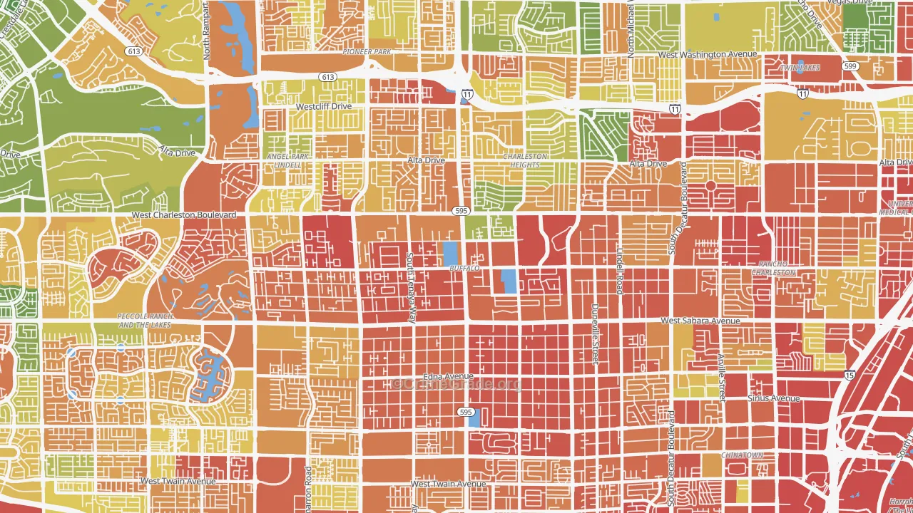Buffalo, Las Vegas, NV Map of Arson Rates