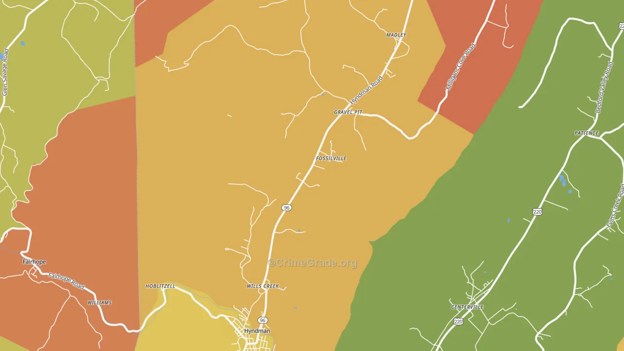 Buffalo Mills, PA Map of Arson Rates