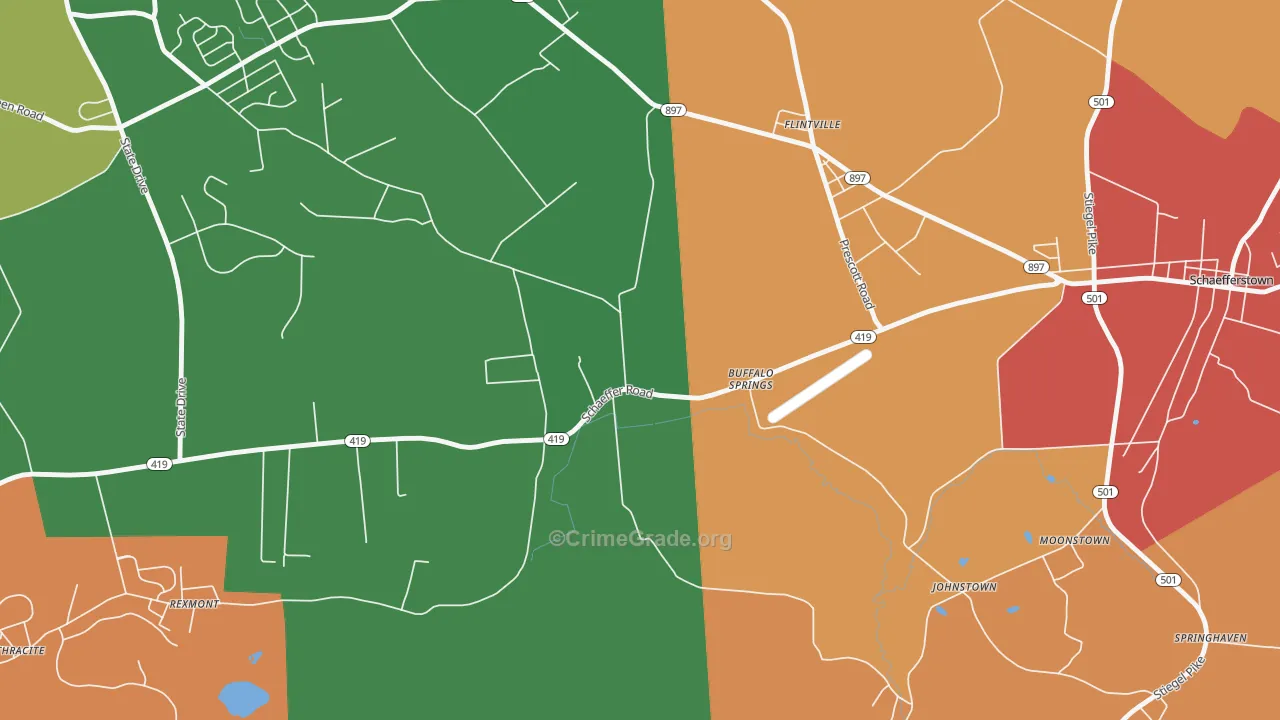 Buffalo Springs, PA Map of Arson Rates
