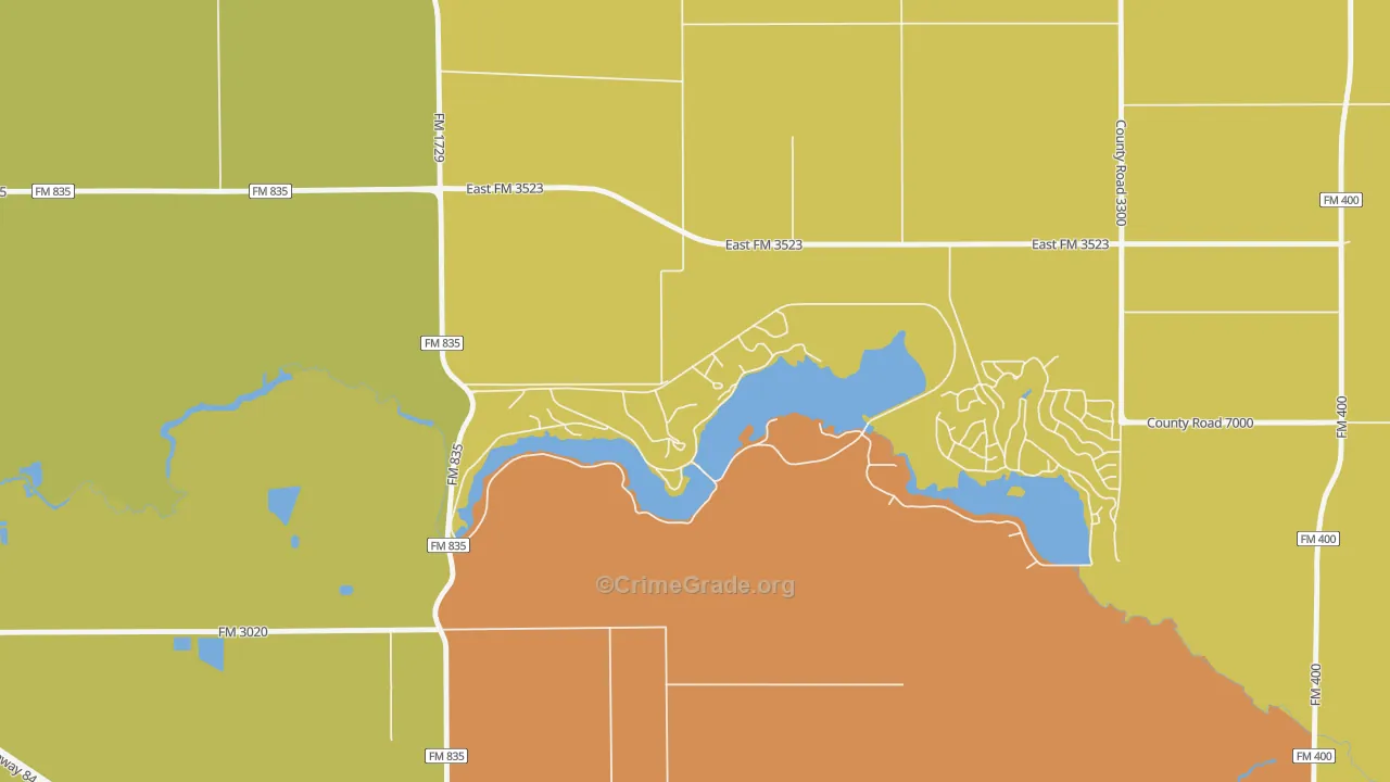 Buffalo Springs, TX Map of Arson Rates