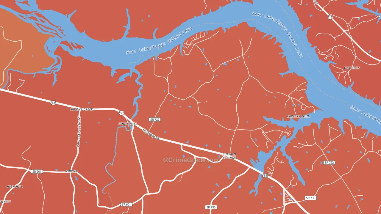 Buffalo Springs, VA Map of Arson Rates