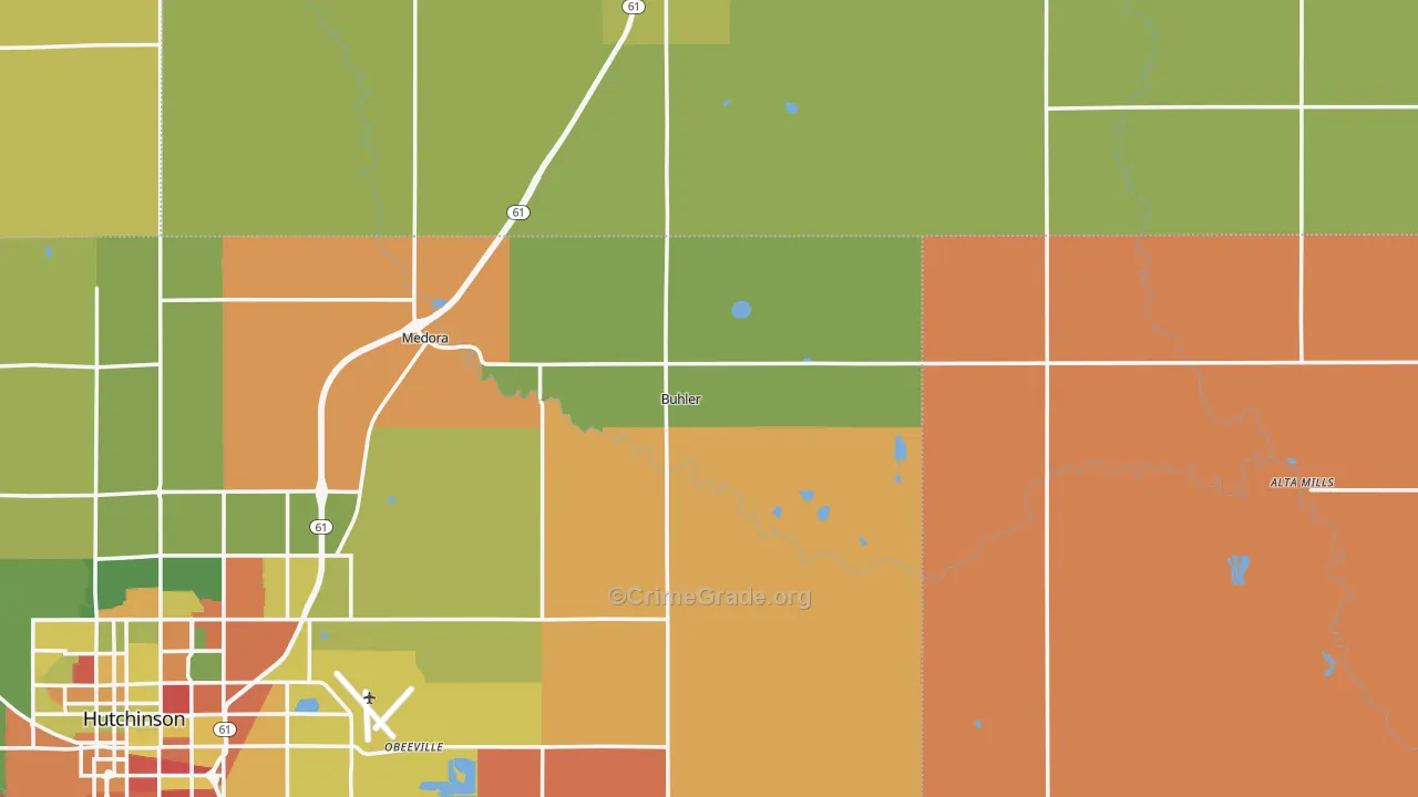 Buhler, KS Map of Arson Rates