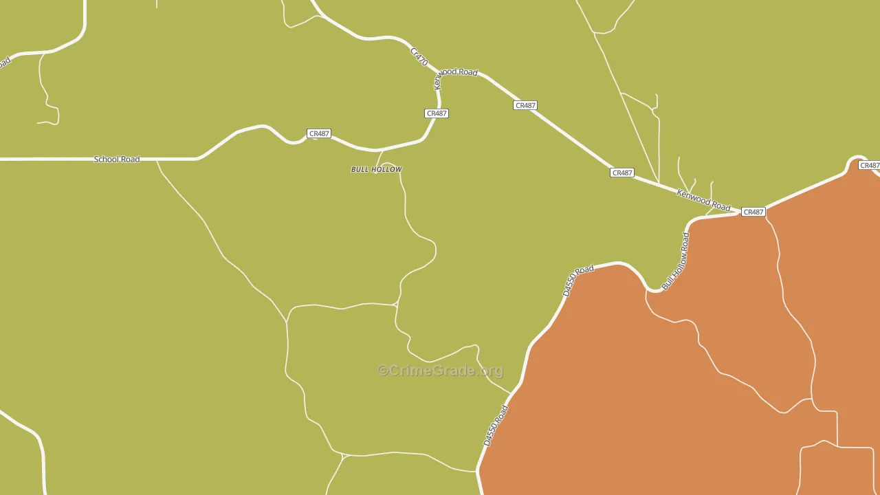 Bull Hollow, OK Map of Arson Rates