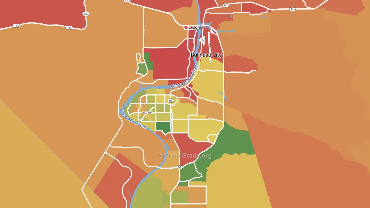 Bullhead City, AZ Map of Arson Rates