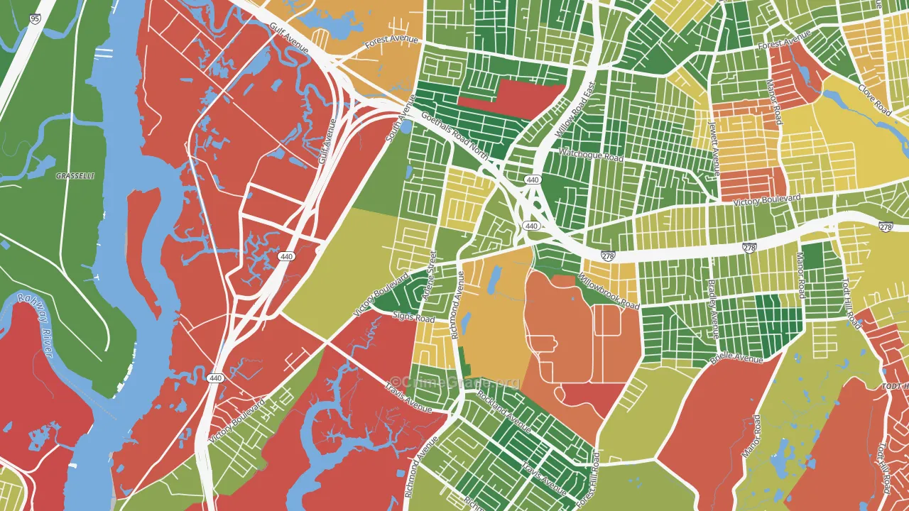Bulls Head, Staten Island, NY Map of Arson Rates