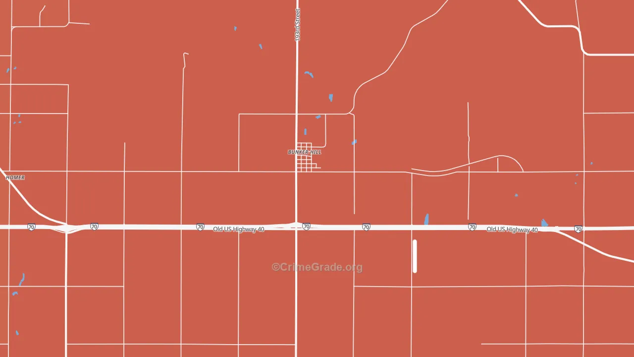 Bunker Hill, KS Map of Arson Rates