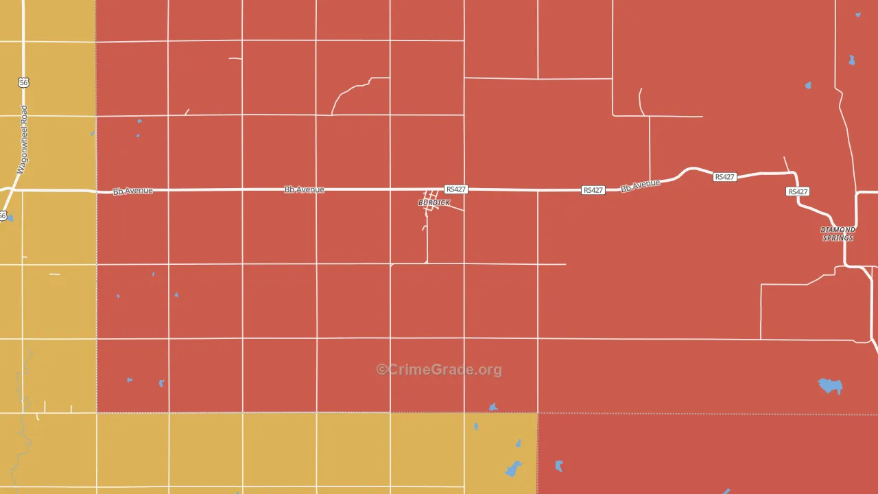 Burdick, KS Map of Arson Rates