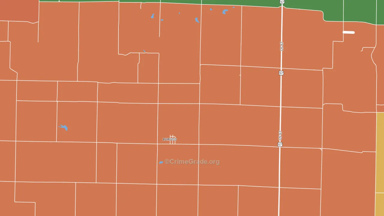 Burgess, IL Map of Arson Rates