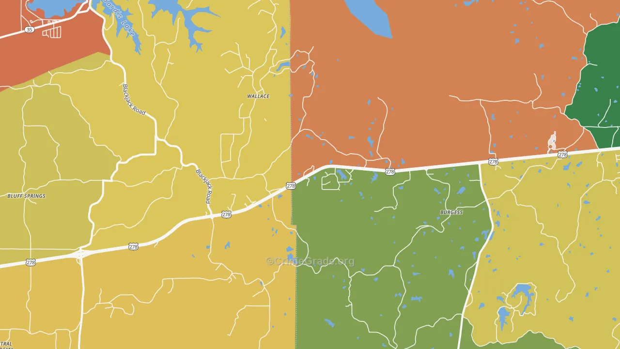 Burgess, MS Map of Arson Rates