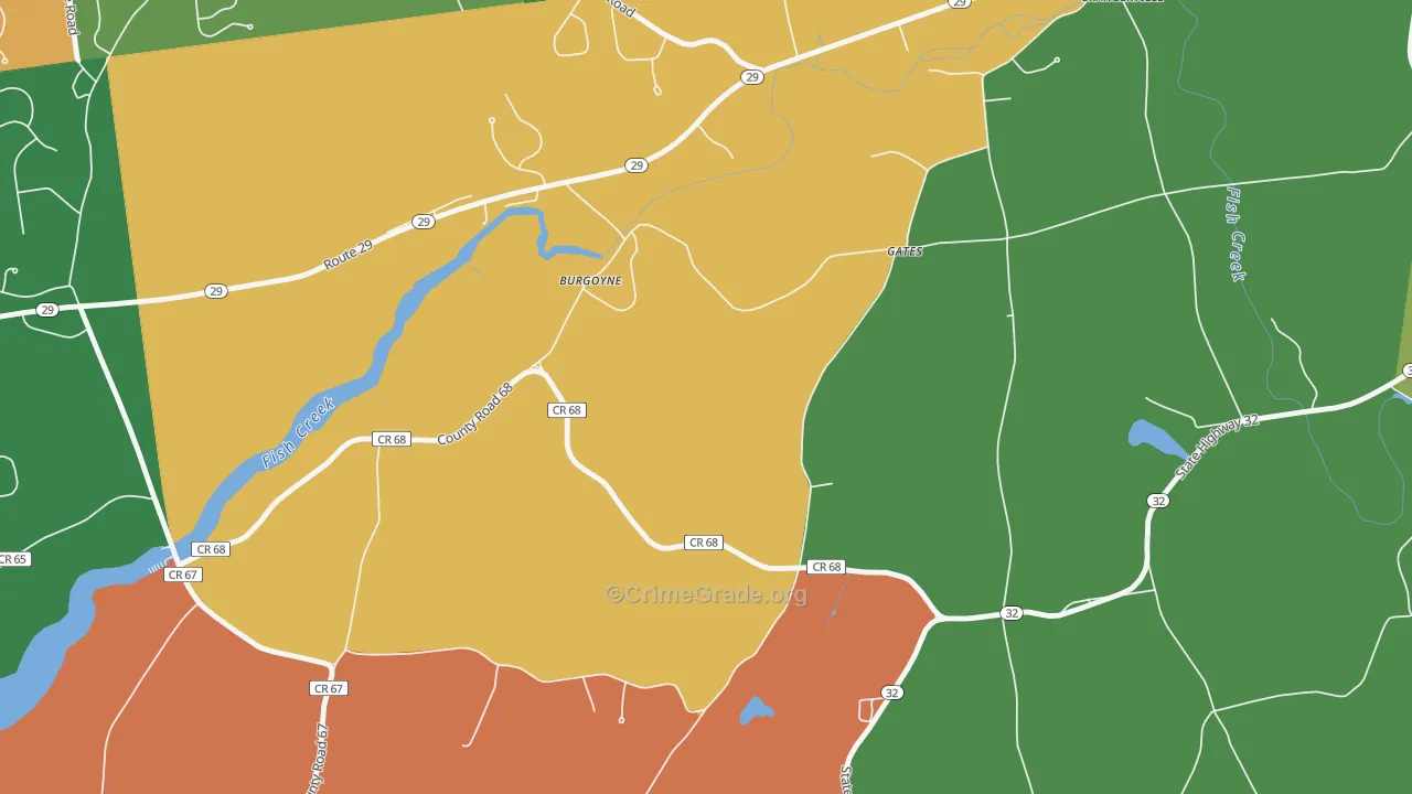 Burgoyne, NY Map of Arson Rates