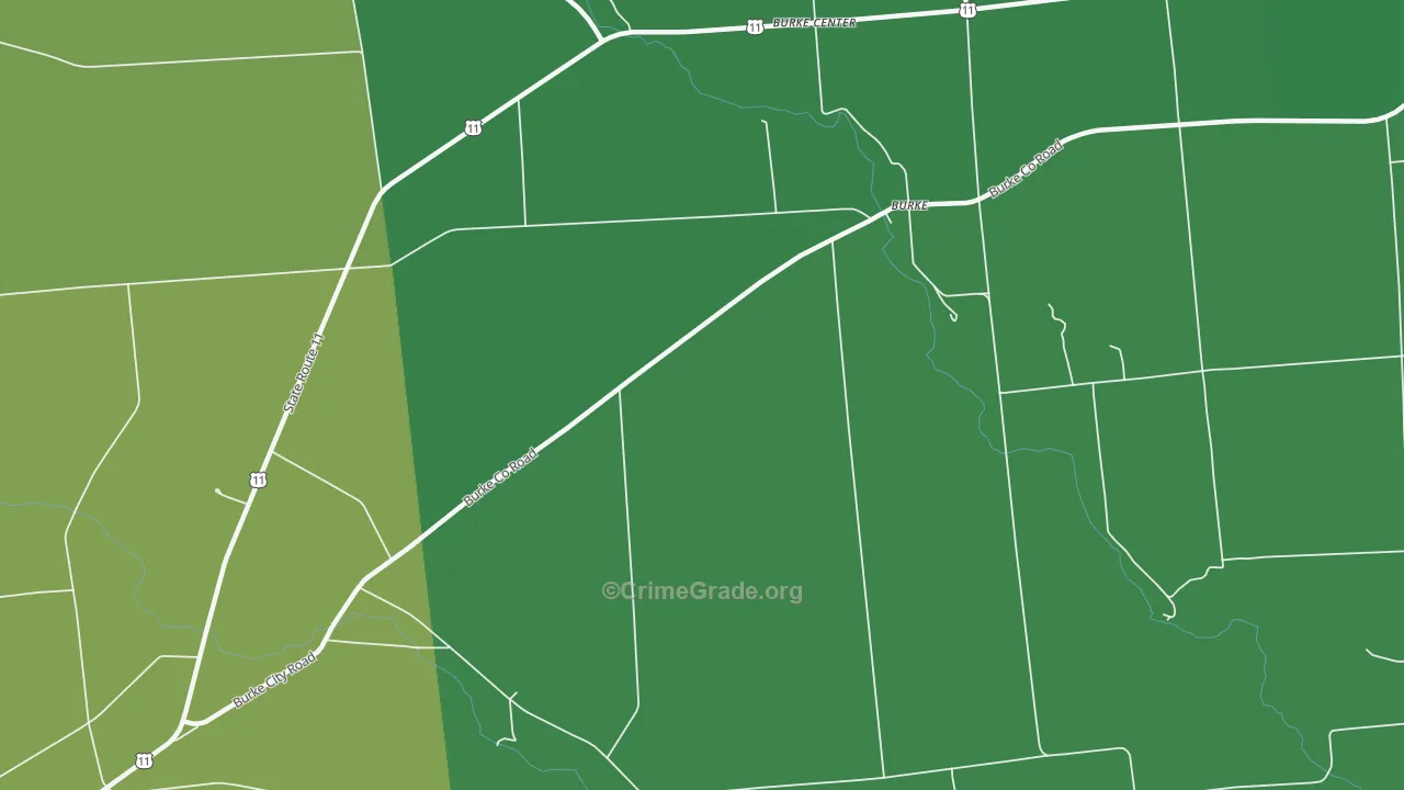 Burke Center, NY Map of Arson Rates