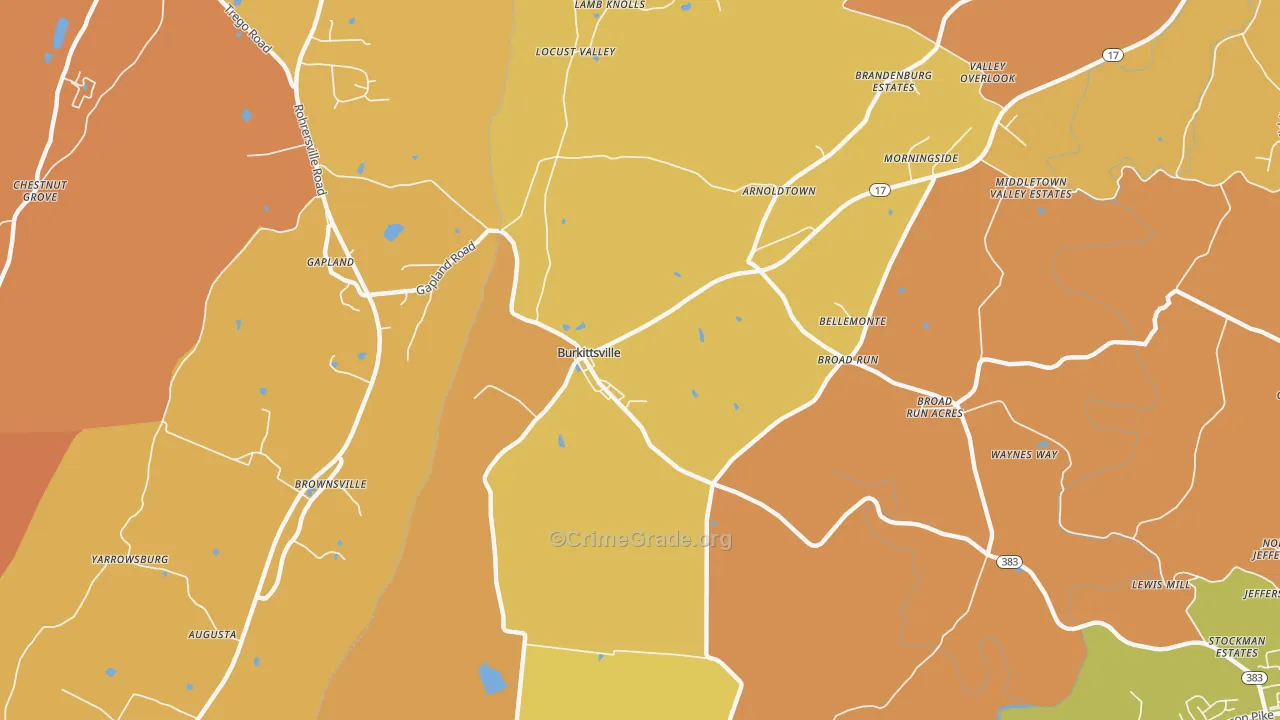 Burkittsville, MD Map of Arson Rates