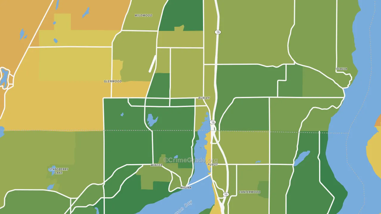 Burley, WA Map of Arson Rates