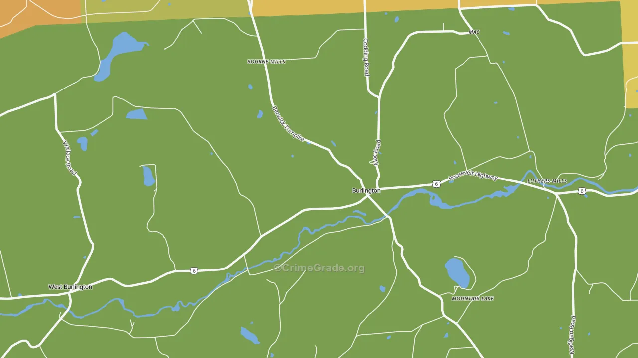 Burlington, PA Map of Arson Rates