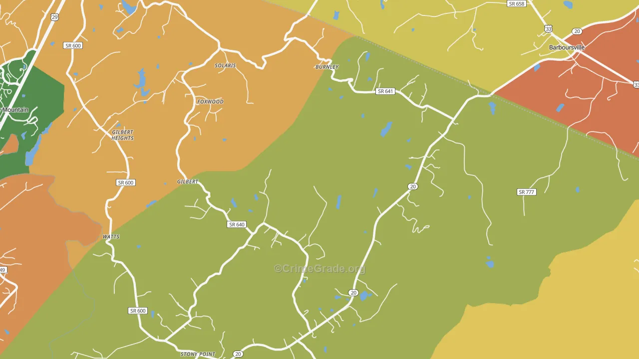 Burnley, VA Map of Arson Rates