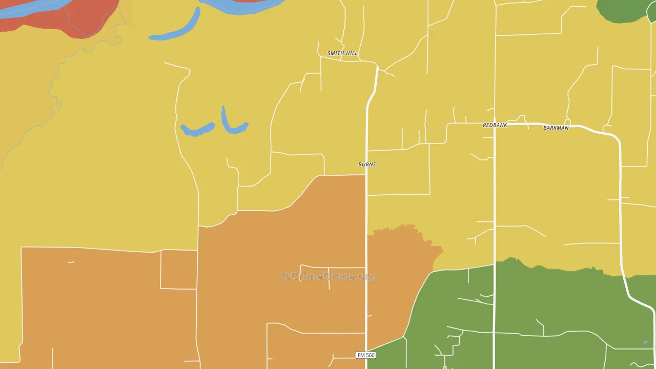 Burns, TX Map of Arson Rates