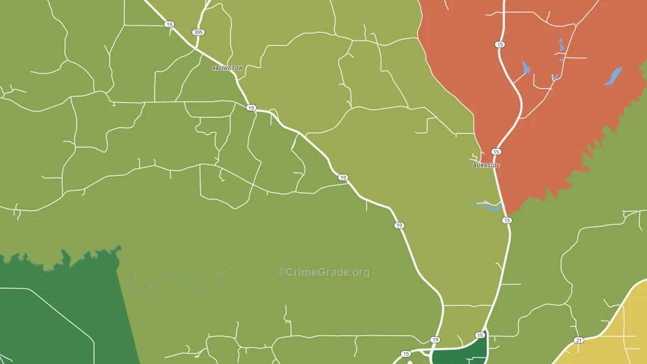 Burnside, MS Map of Arson Rates