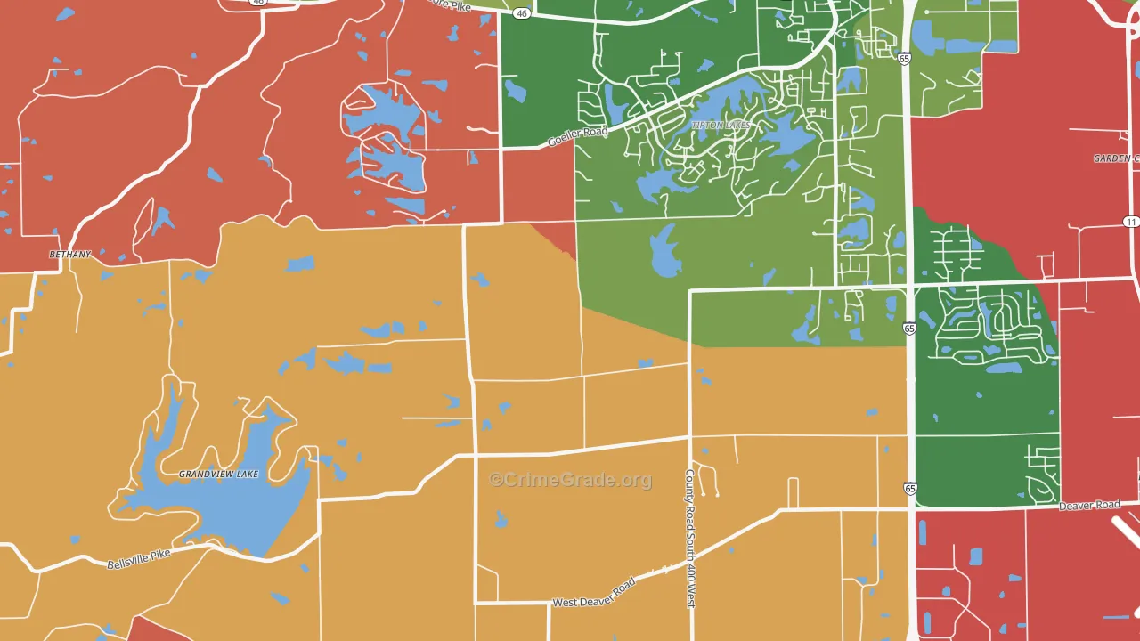 Burnsville, IN Map of Arson Rates